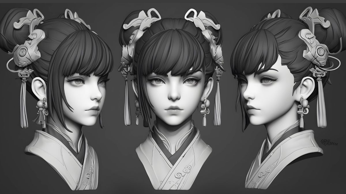 【zbrush雕刻】风格化小姐姐角色制作,适合新手做的手办案例哔哩哔哩bilibili