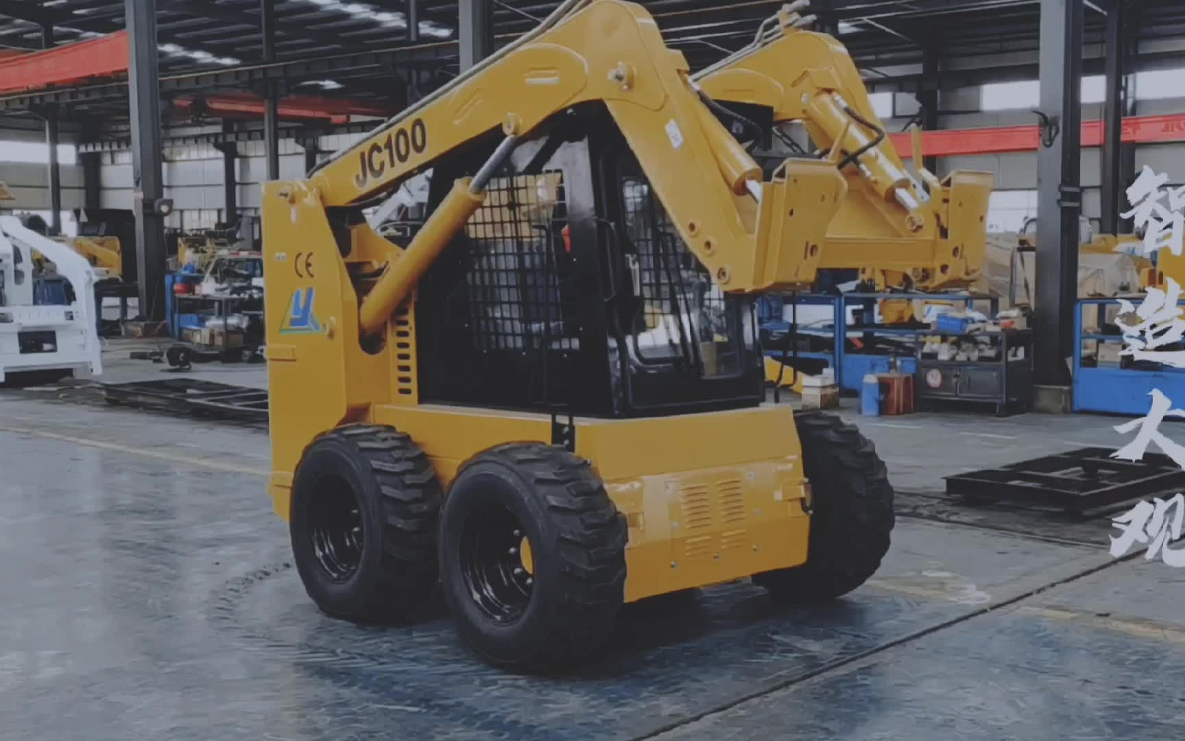 国产滑移装载机,轮胎式滑移小铲车