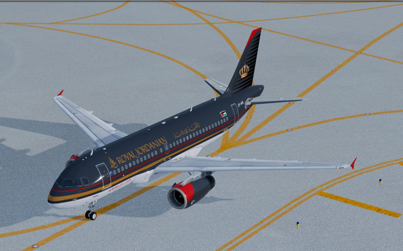 约旦皇家航空a319-131雾霾天粗暴落地亚喀巴_模拟飞行