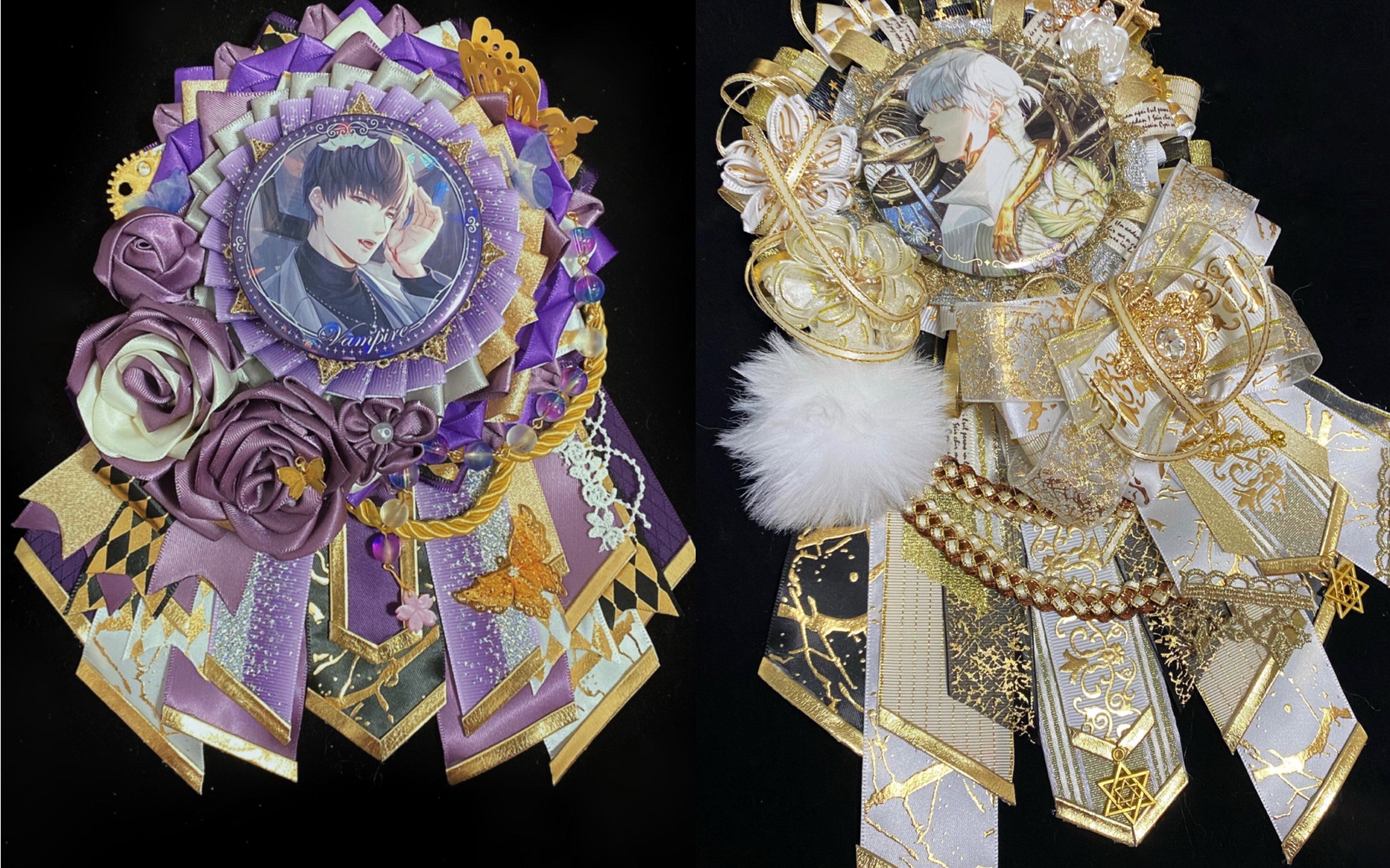 【吧唧托】打包两个华丽款吧唧托(许墨 齐司礼)紫色系黑白金