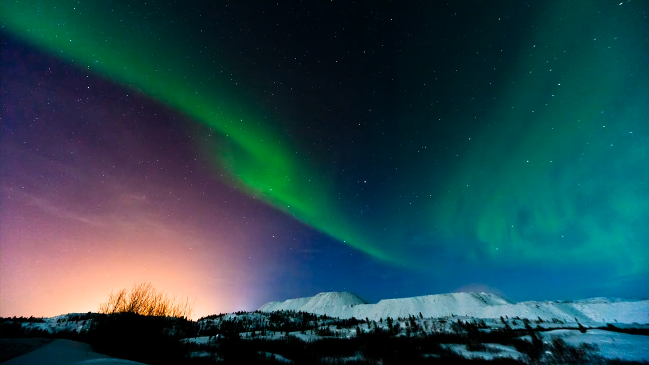 挪威风光北极光欣赏