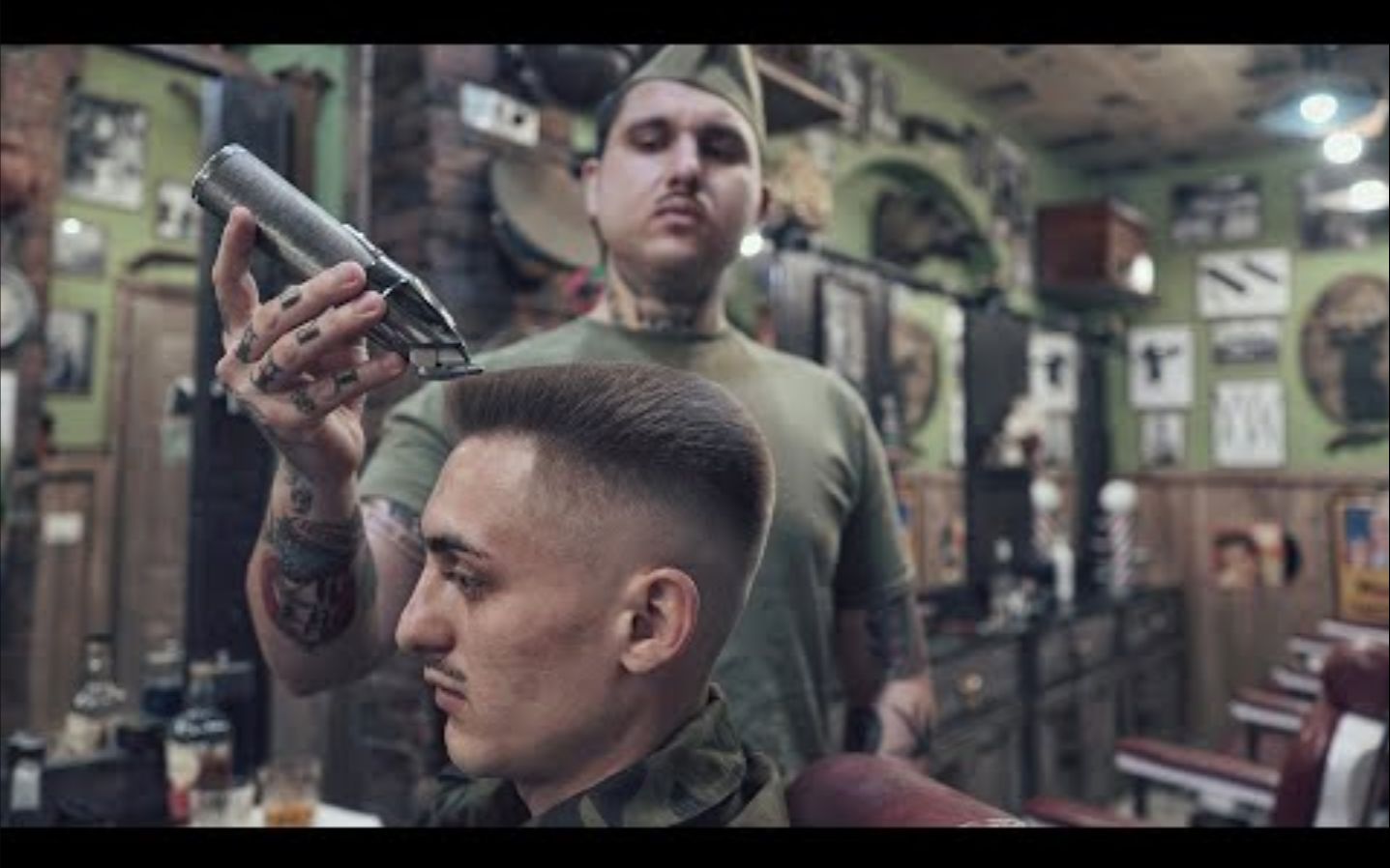 barber美式部队风格平头渐变militarycrewcutskinfade