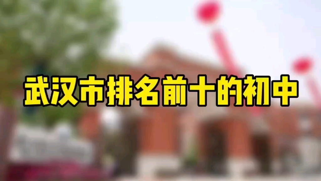 武汉市排名前十的初中哔哩哔哩bilibili