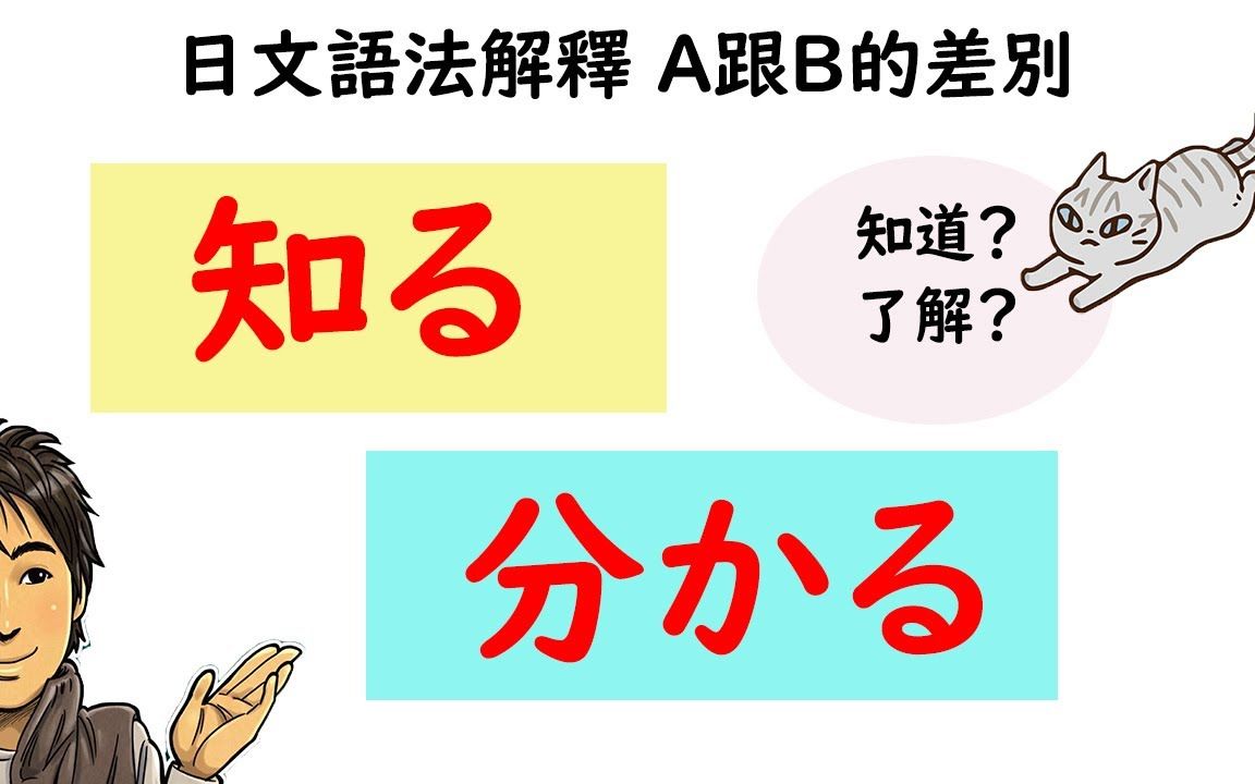 『知る』和『分かる』的差别  日文语法解释 A跟B的差别哔哩哔哩bilibili