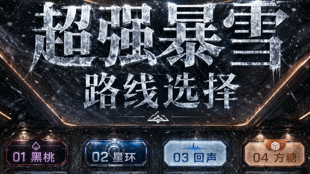 超强暴雪来袭，即将覆盖整个城市，你的面前有四条求生路线，但只能提前盲选一条路线，选对有奖励，选错有惊喜，你选择哪一个？
