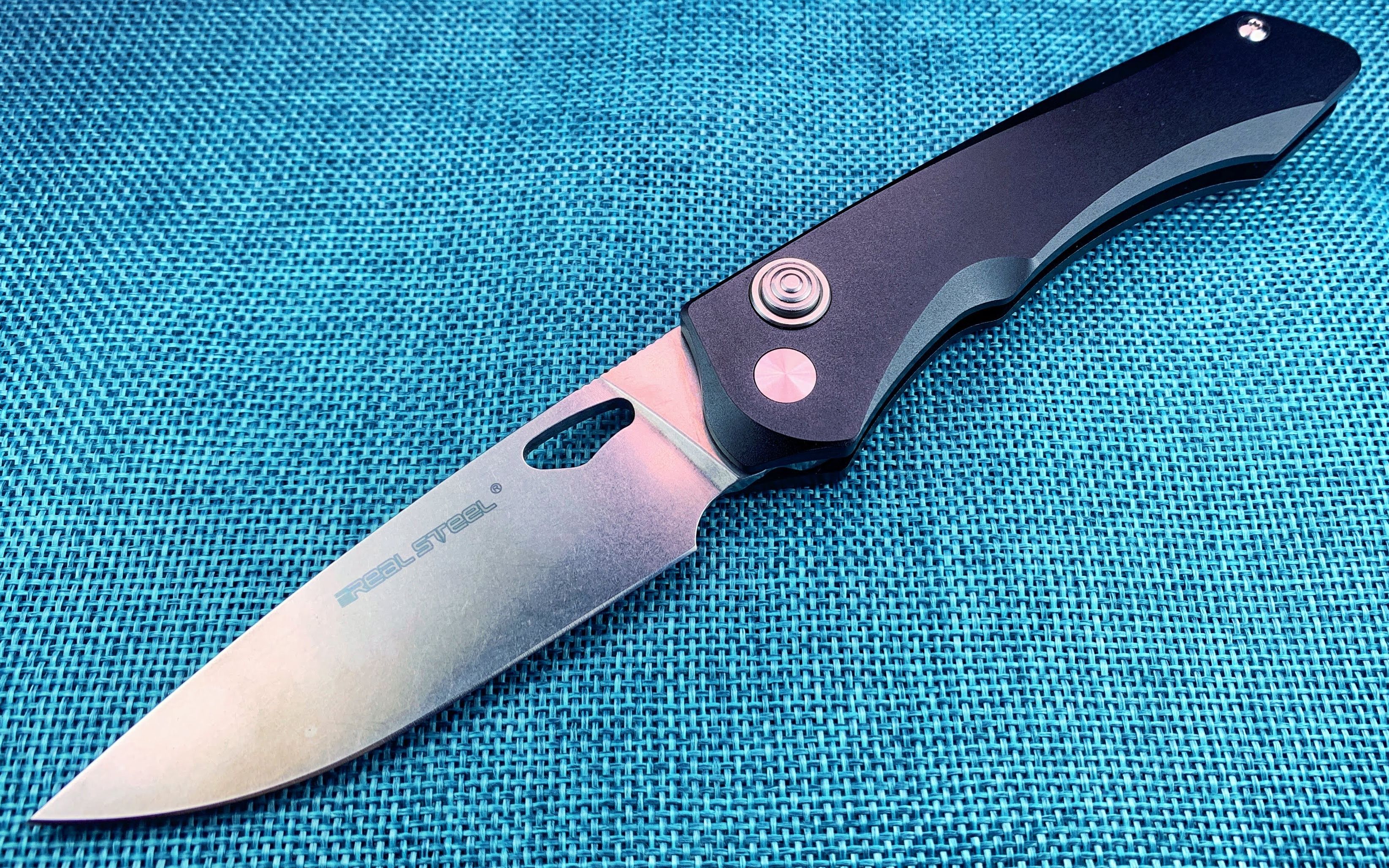 木名测评400块重力落刀按钮锁真钢e775狮鹫折刀卡森设计realsteel