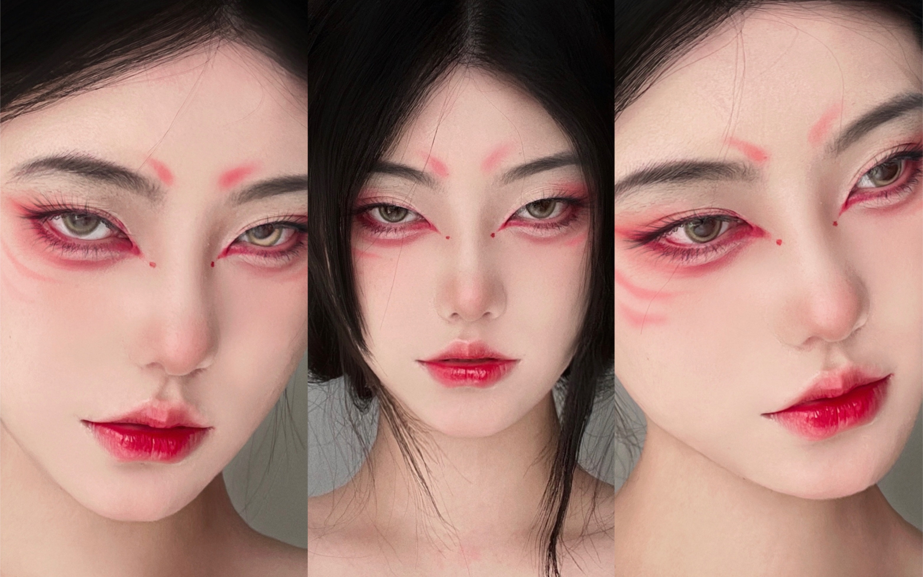 圆脸必进跟我一起化这个粉狐狸妆容