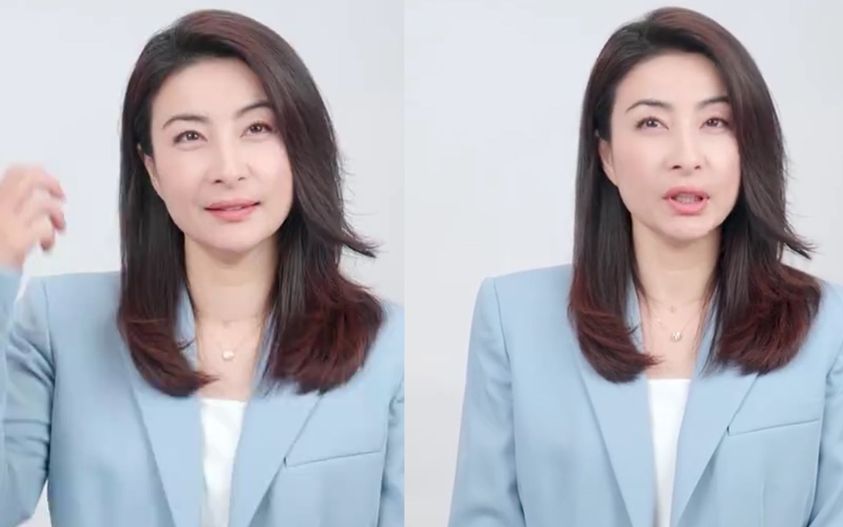 郭晶晶拍双十一广告大片,化淡妆优雅端庄,眼睛乱瞟疑看提词器