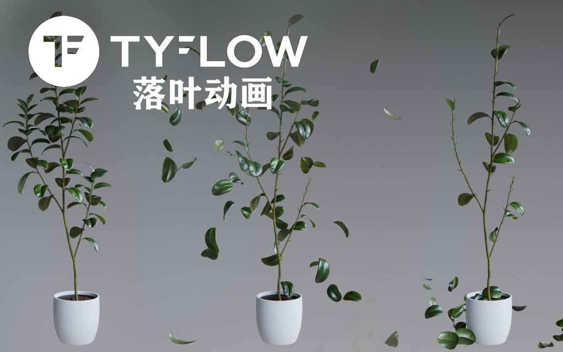 Tyflow植物风吹落叶动画效果哔哩哔哩bilibili