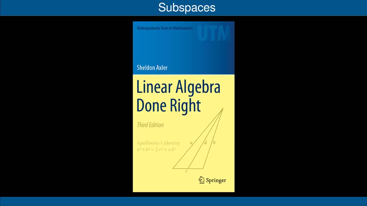 Sheldon axler linear algebra done right bilibili