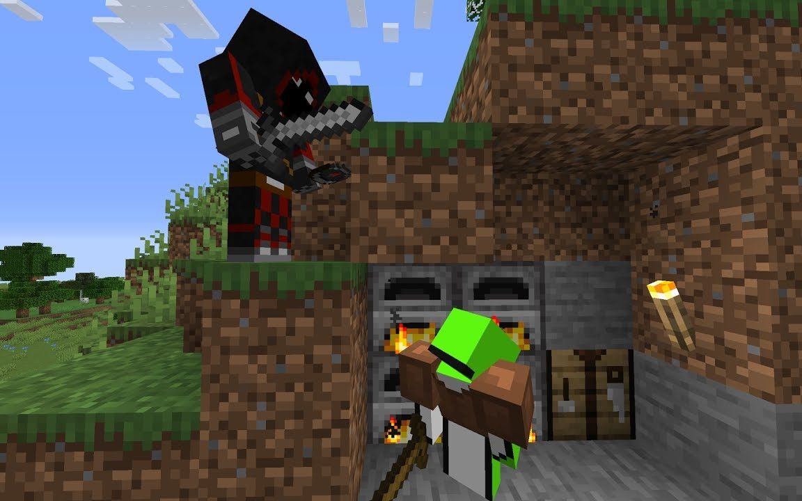 中字【转载Dream】极限单挑猎人并快速通关我的世界Minecraft]_哔哩哔哩_bilibili