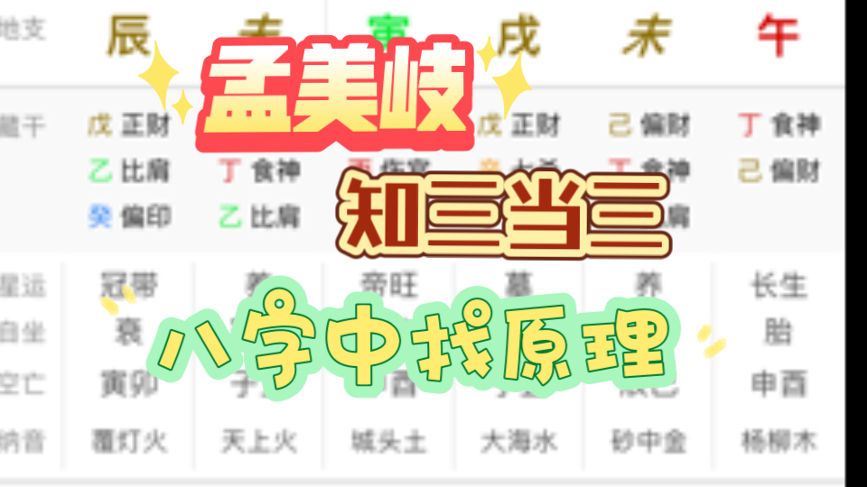 知三当三 八字中找原理哔哩哔哩bilibili