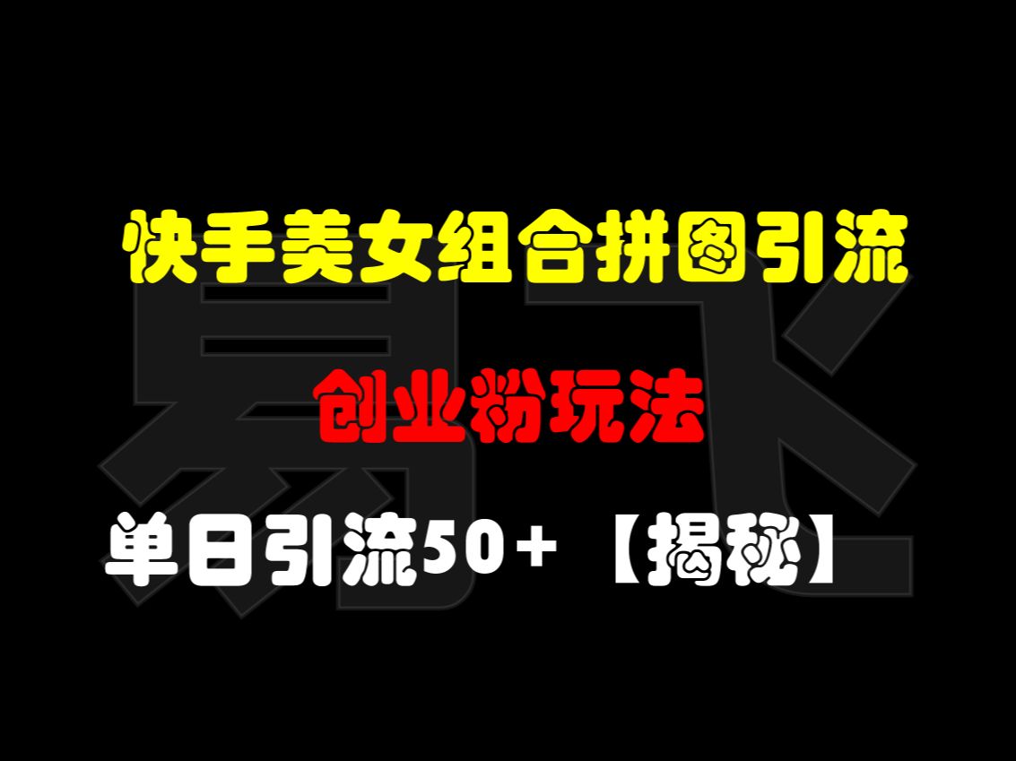 快手美女组合拼图引流:创新引流方式,日增粉丝50 【揭秘】