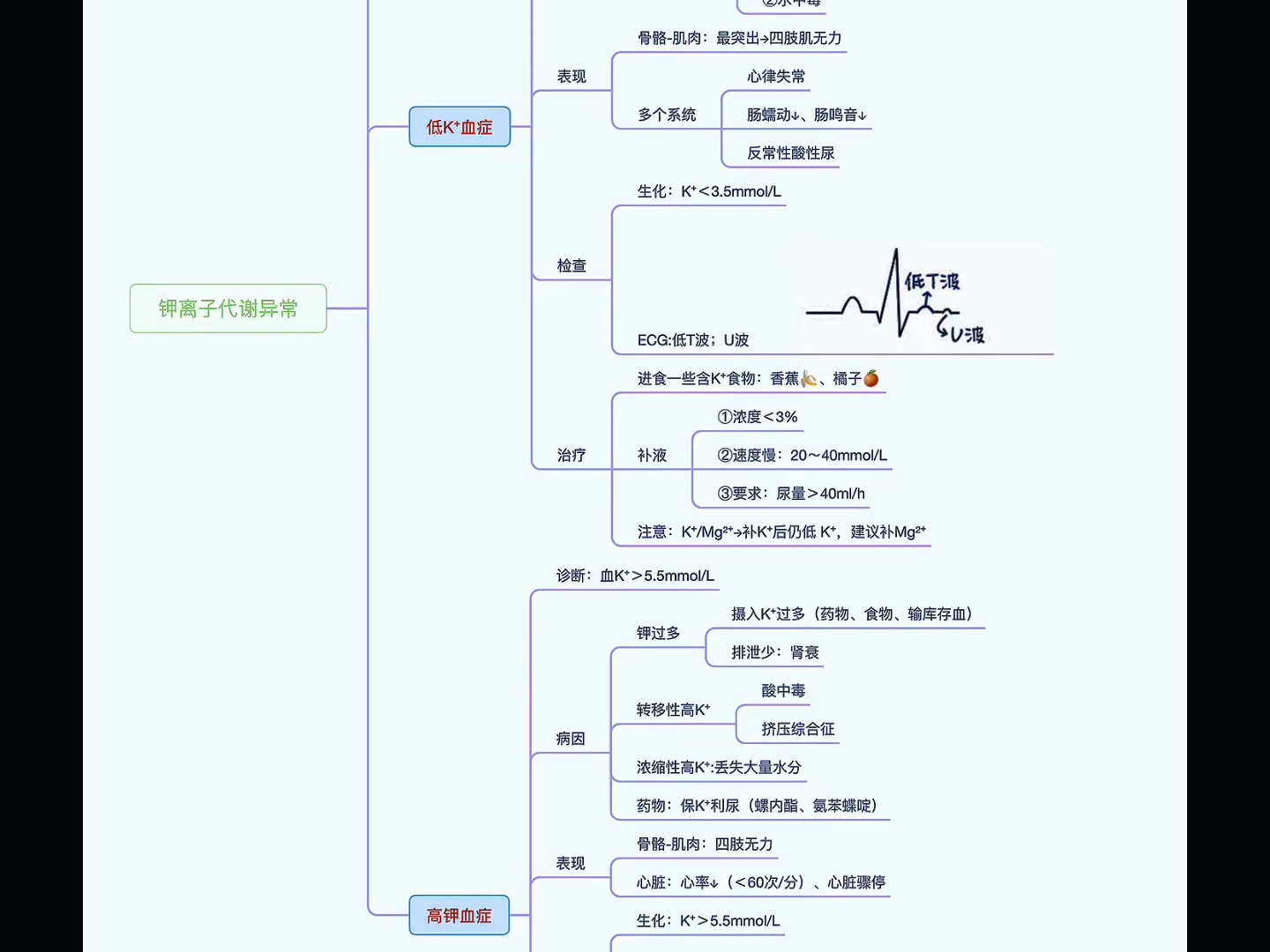 钾代谢异常思维导图图片