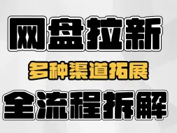 网盘拉新项目，多种流量渠道，全流程项目拆解