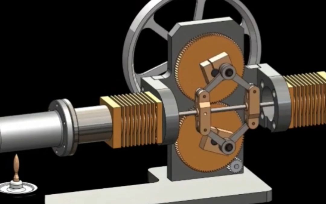 热风斯特林发动机原理动画工业动画演示机械 科普 设计