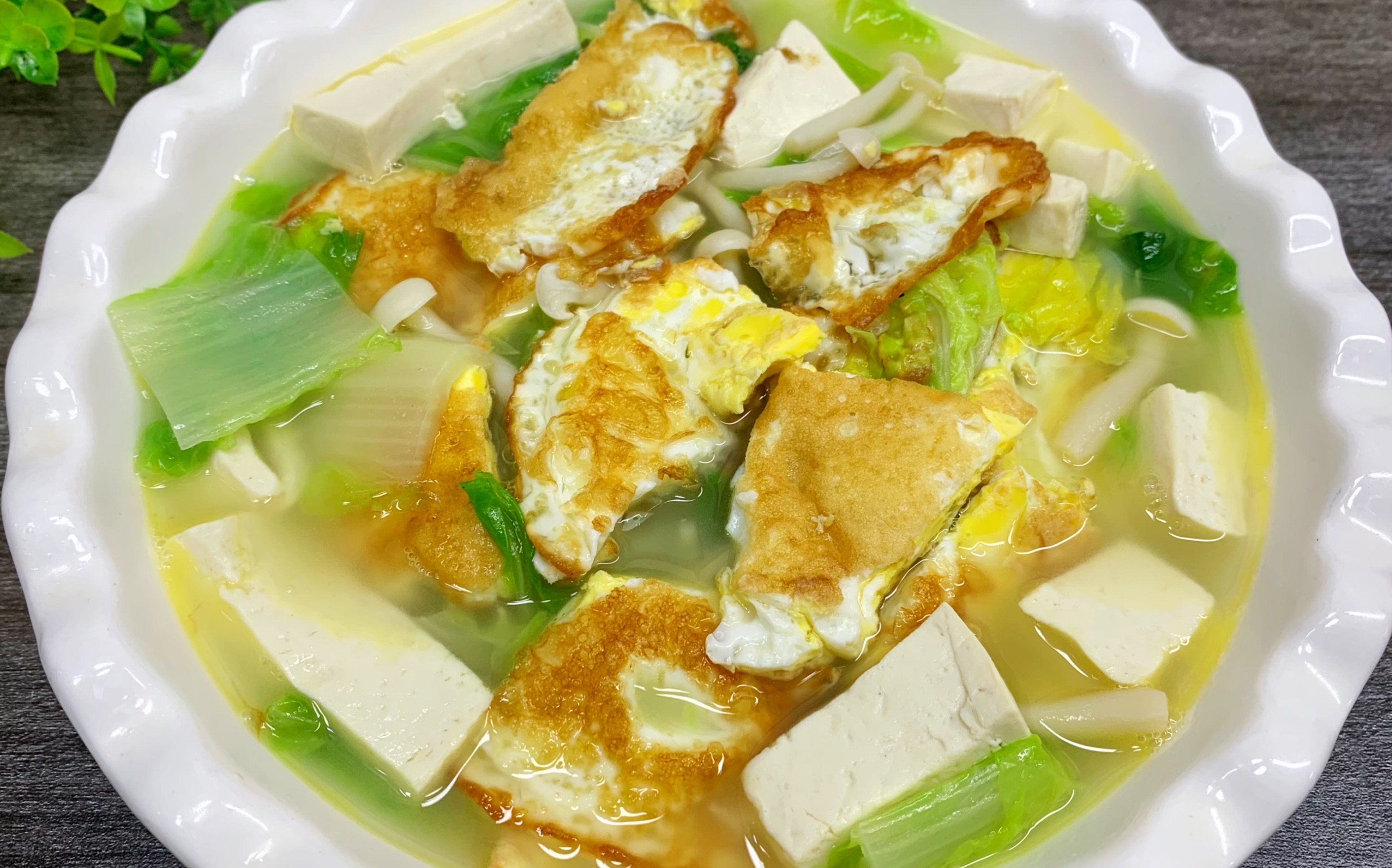 白菜豆腐汤图图片