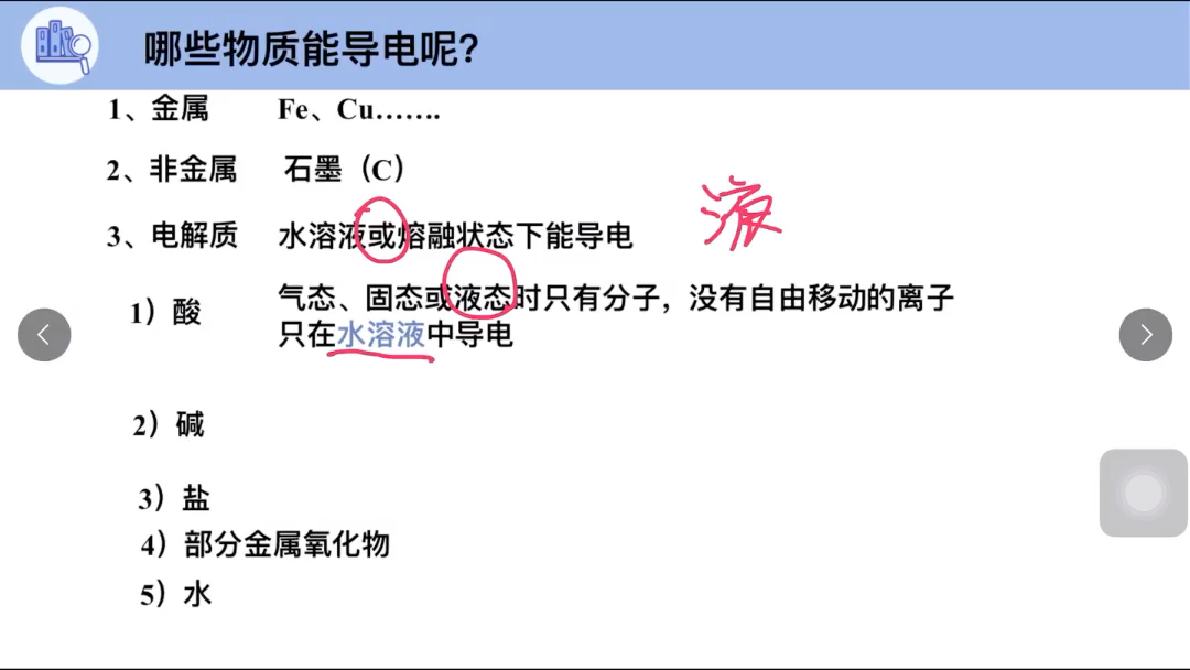 2022.11.17化学作业讲解哪些物质能导电哔哩哔哩bilibili