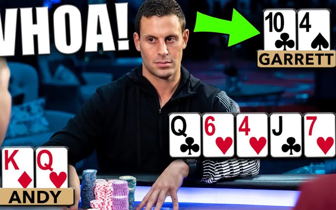 德州扑克精彩手牌解说andy顶对oop连续被锤很难受garrett拿着空气操作