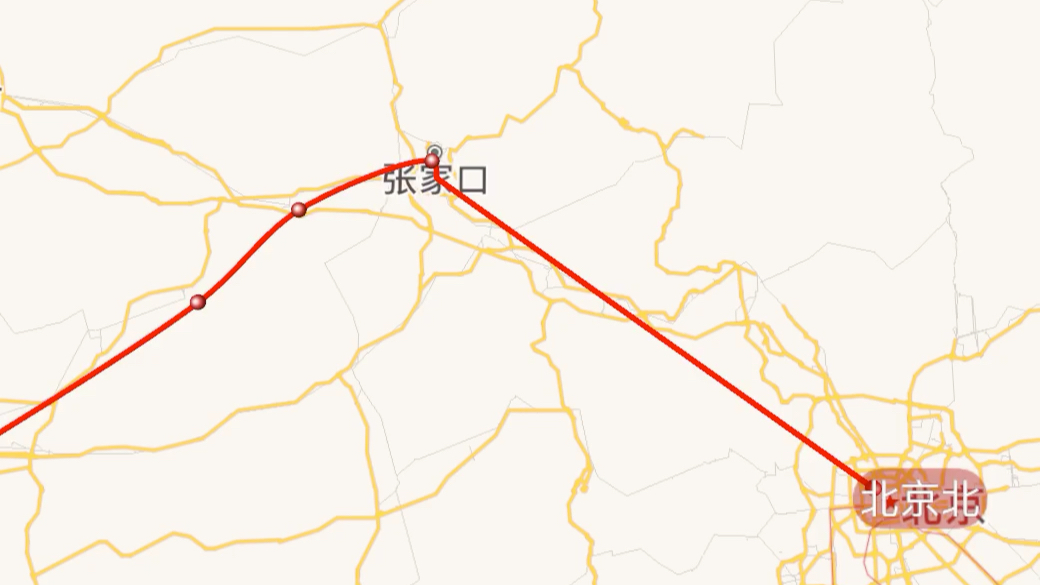 d1112次列车(大同南-北京北)行驶路线