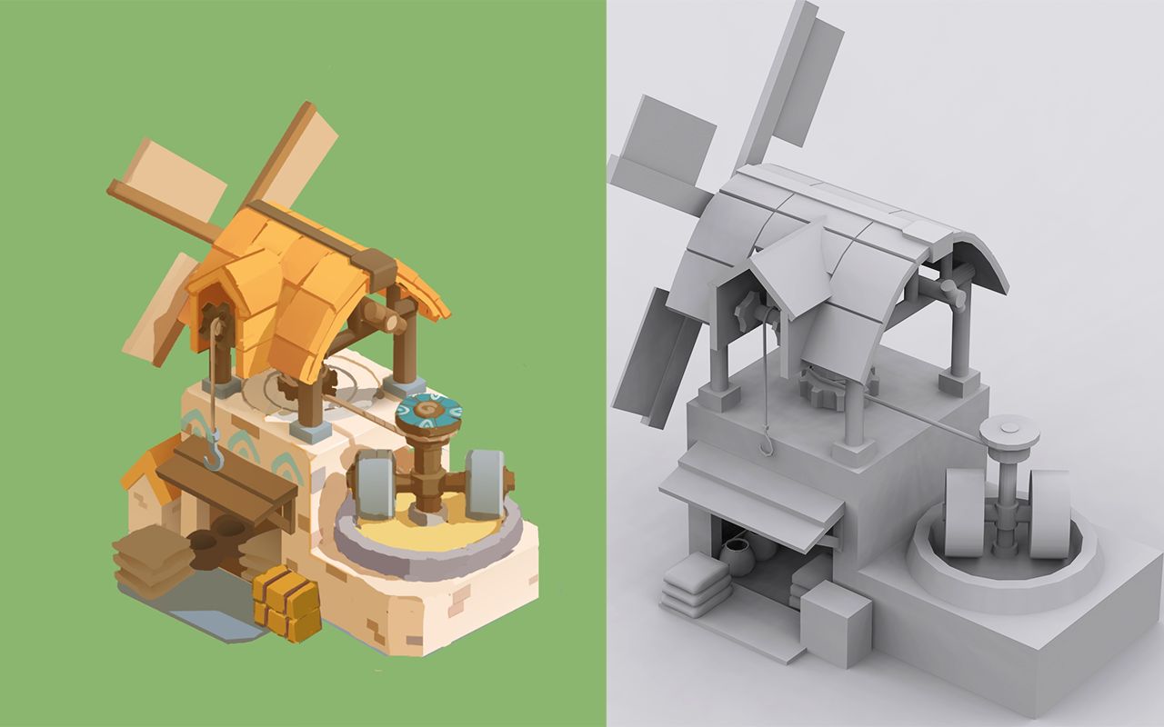 [图]【3dmax教程】“小磨坊”小场景零基础建模教学