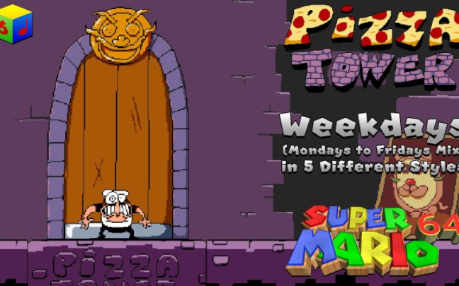 Pizza Tower  Weekdays (5in1 Different Styles) | SM64 Remix哔哩哔哩bilibili