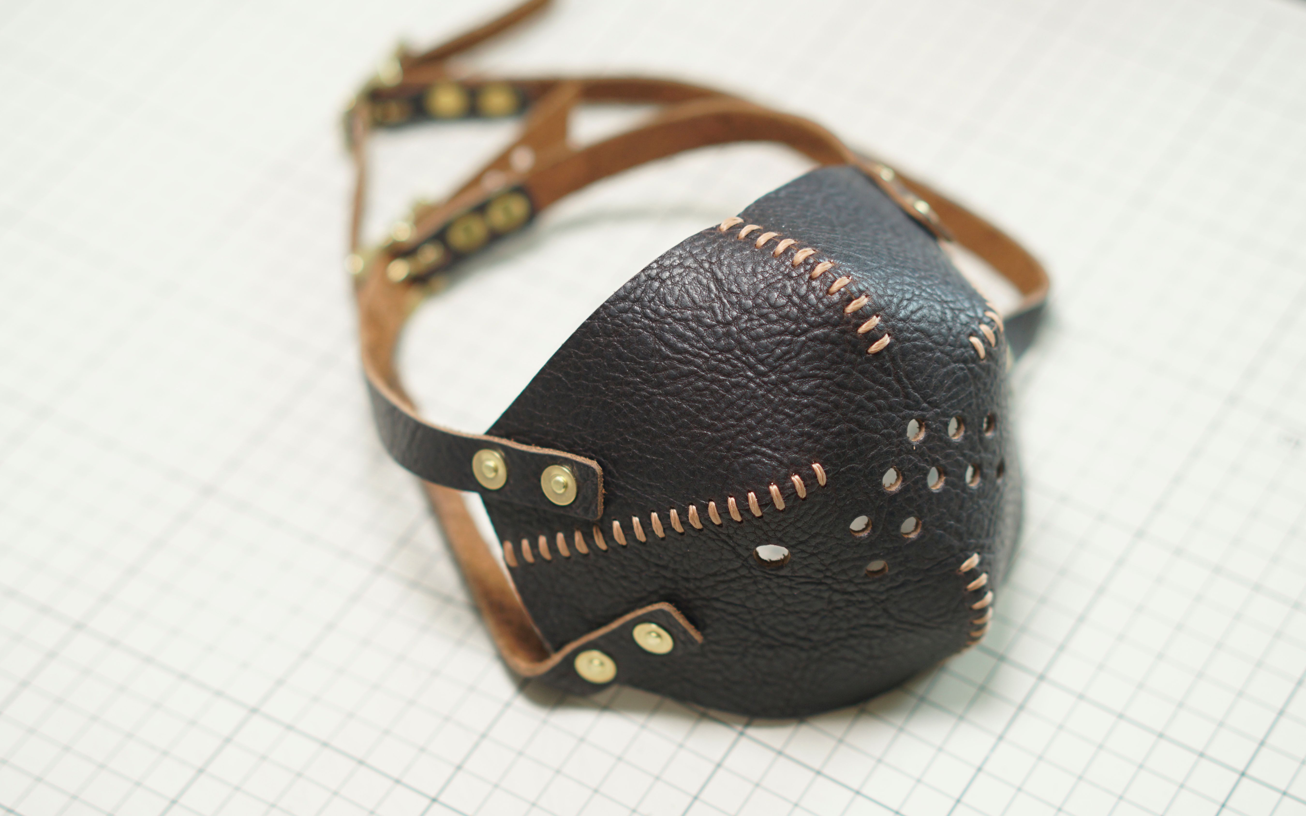 【半山作】手工皮具皮口罩