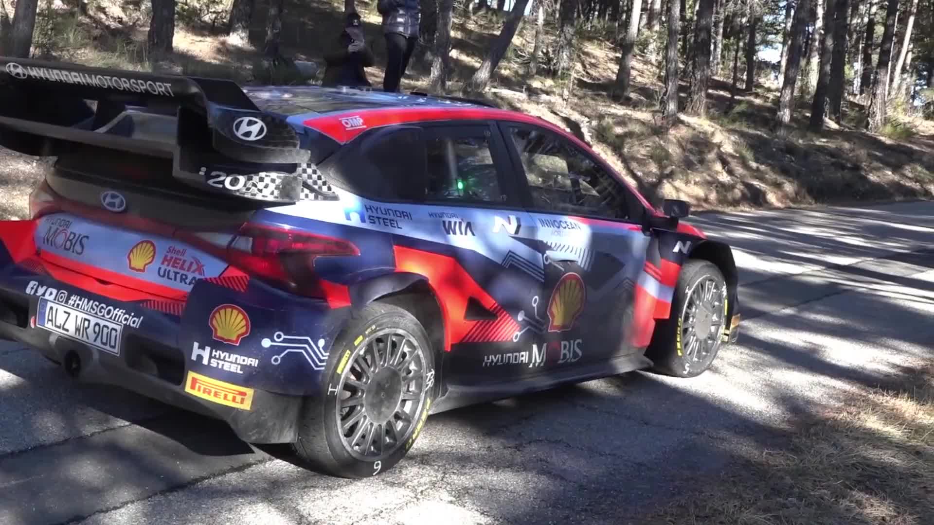 2023年蒙特卡洛拉力赛前赛,1分钟带你看速度与激情,现代i20 n #拉力