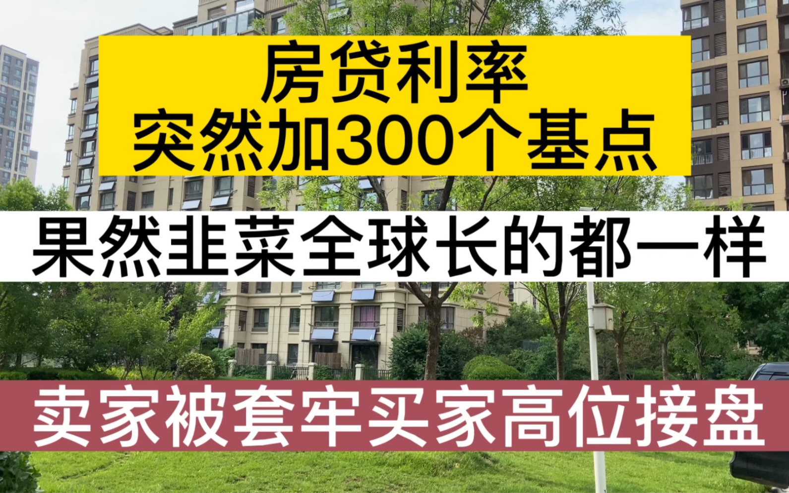 房贷利率突然加300个基点,果然韭菜全球长得都一样,卖家被套牢,买家高位接盘哔哩哔哩bilibili