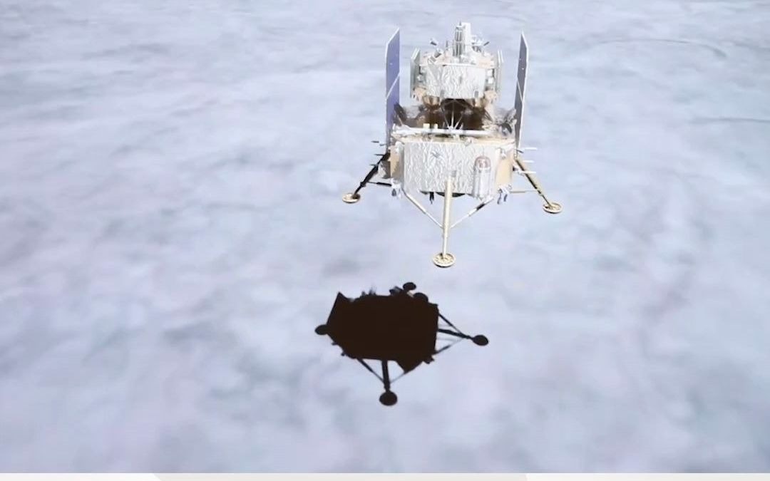 嫦娥五号成功落月着陆瞬间全场爆燃第一视角来了