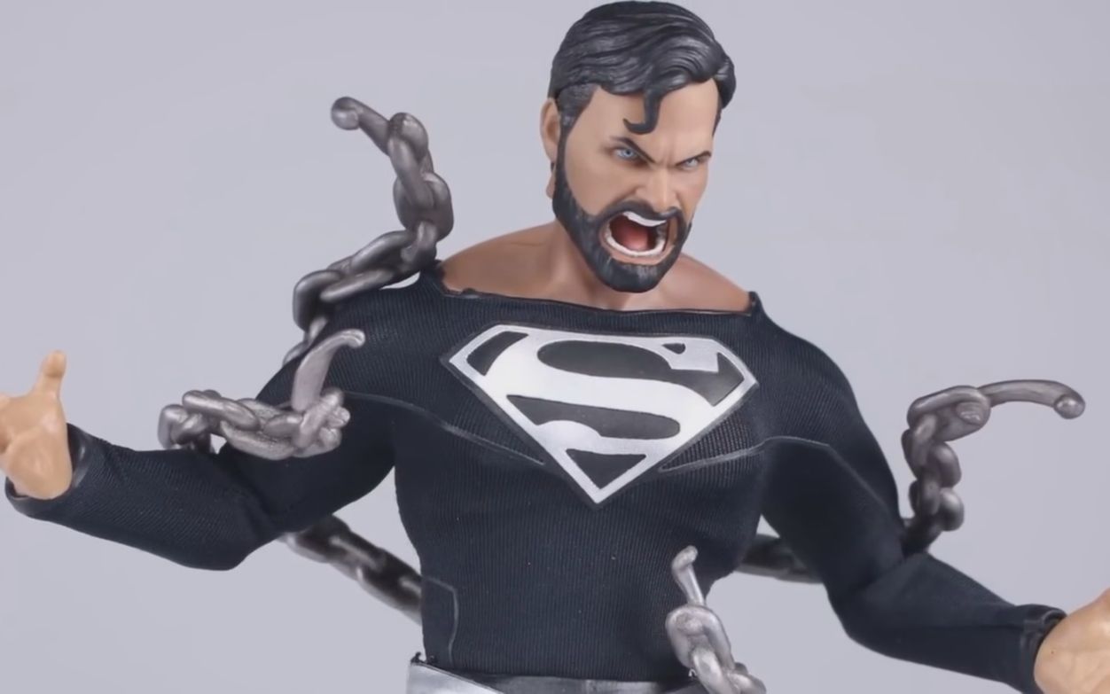 超人beast kingdom black suit superman dynamic 8ction dc action
