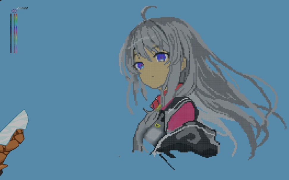 捣蛋猪里面建一个伊蕾娜,照着大佬的像素画画临摹的.