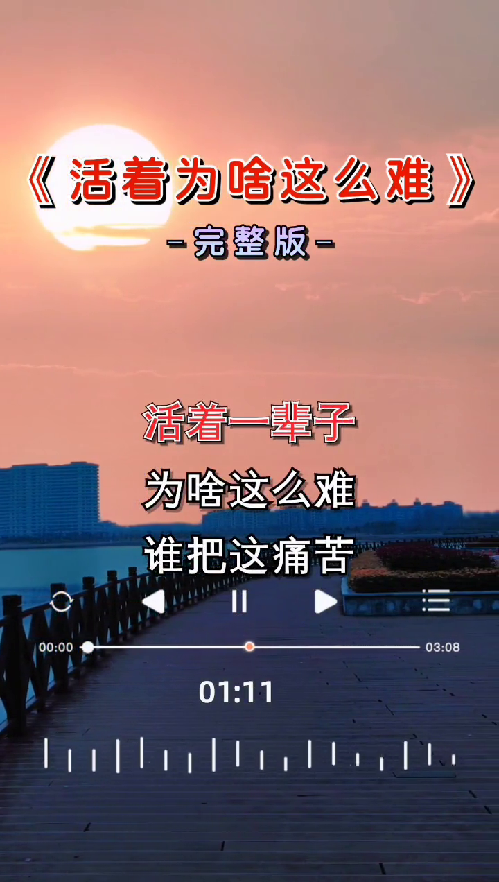 活着一辈子为啥这么难伤感音乐经典歌曲完整版