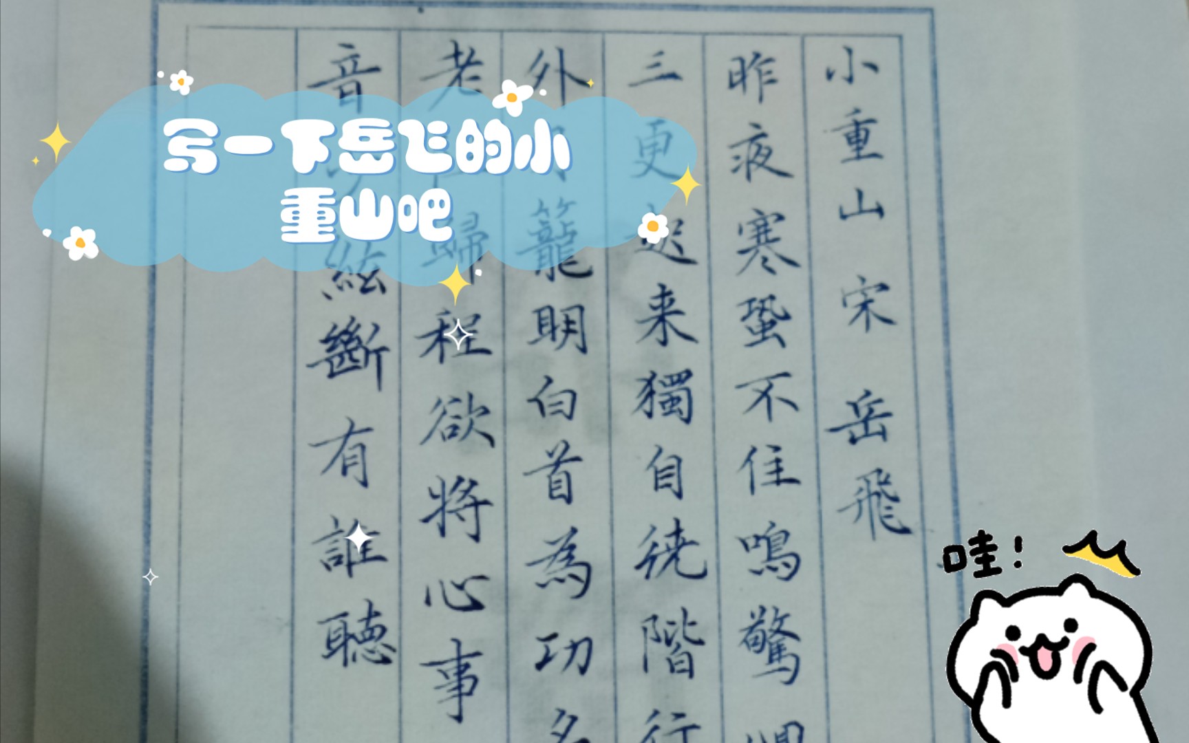 写一下岳飞的小重山吧