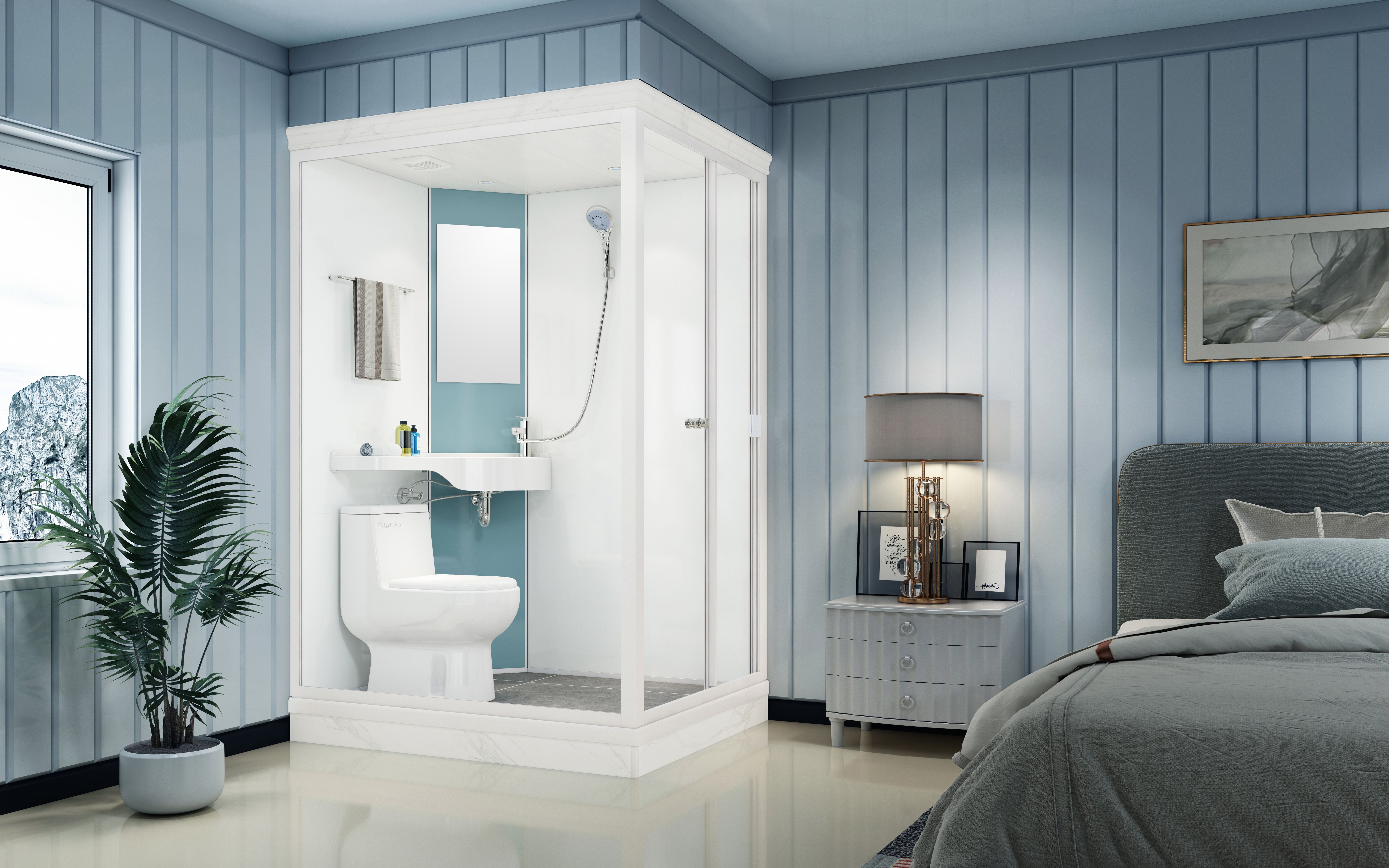 蓝梦卫浴 | 简美668整体卫生间安装视频