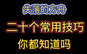 Download Video: 【失落的方舟】老玩家都知道的二十个常用技巧，你知道几个？