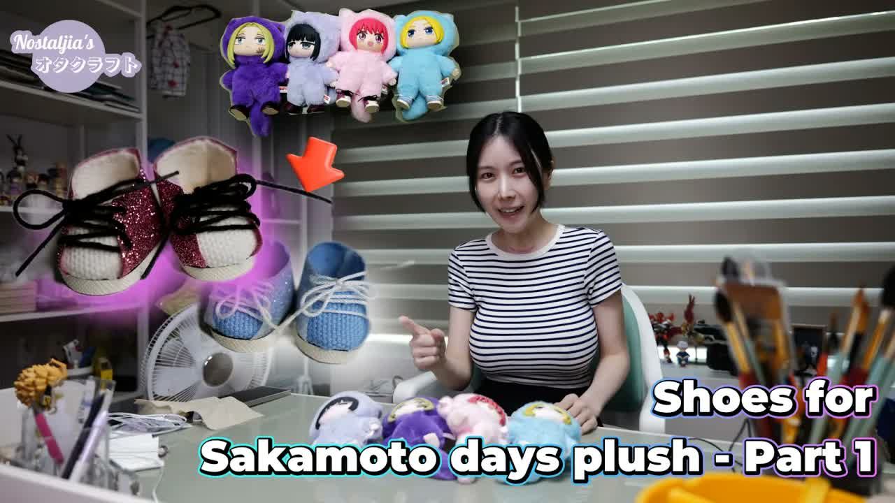 这也太精致了吧！给《坂本日常》Labubu棉花娃娃纯手工制作专属帆布鞋！