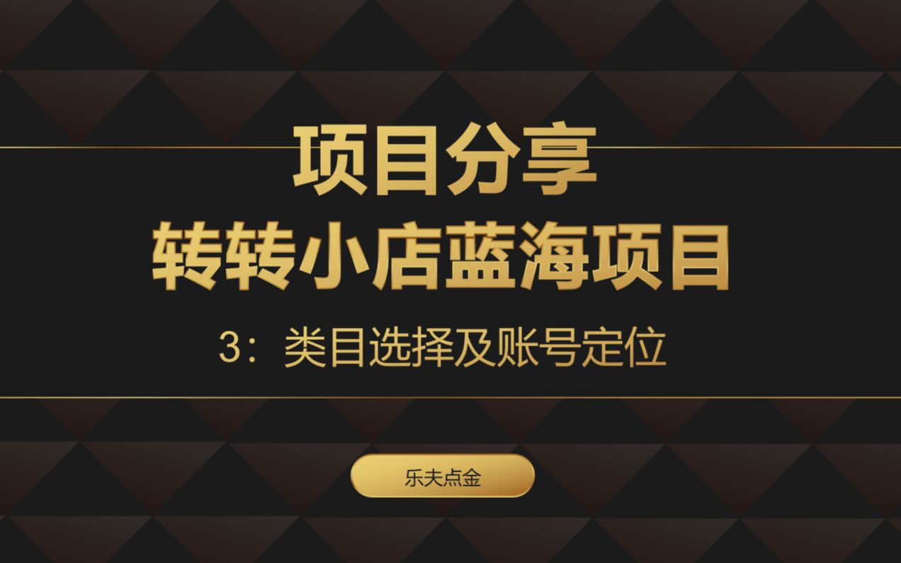 转转蓝海项目3:类目分析及账号定位哔哩哔哩bilibili