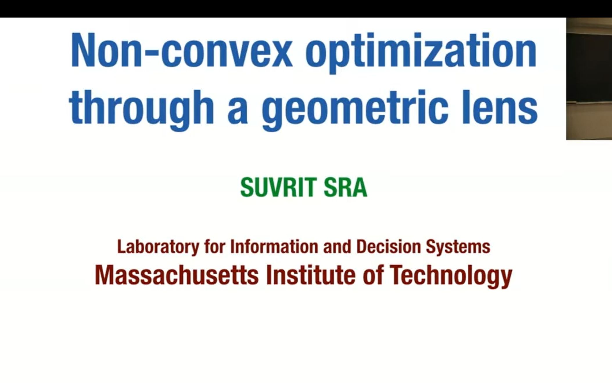 【ProofTrivial】几何视角下的非凸优化问题 —— Suvrit Sra (MIT)哔哩哔哩bilibili