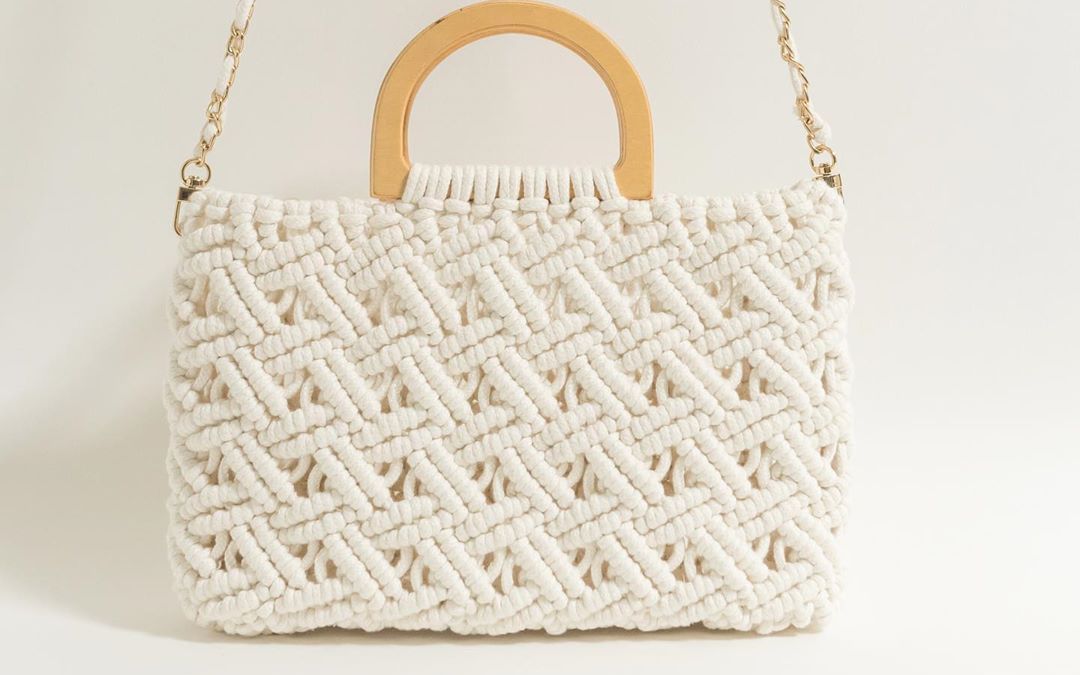 视频教程 | macrame手工编织卷结斜纹花样手提单肩包