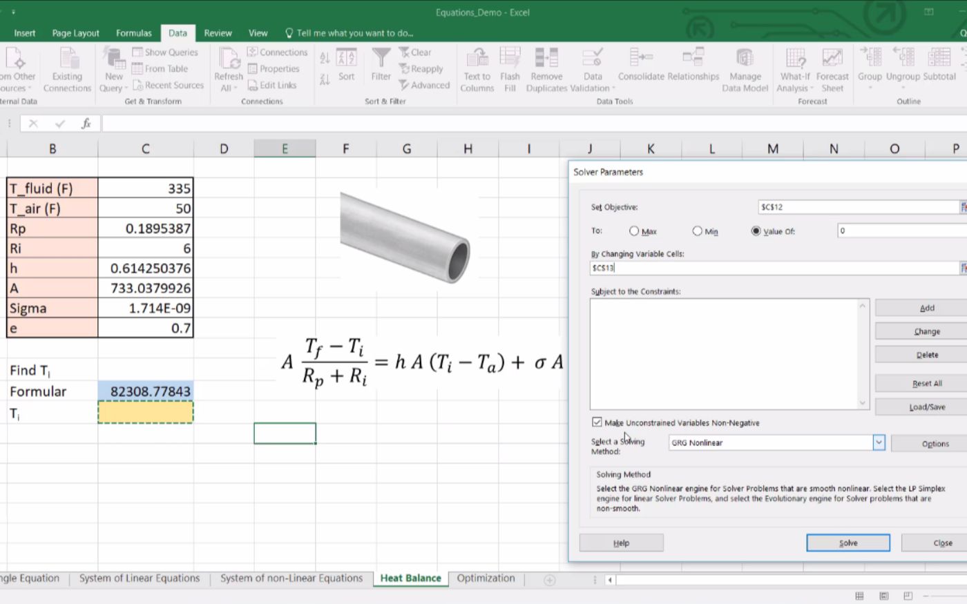 [图]Excel Solver 解 方程组，非线性方程，和最优化计算 | Excel解方程 | 最优化 | 规划求解 | Excel教程 | 英文教学