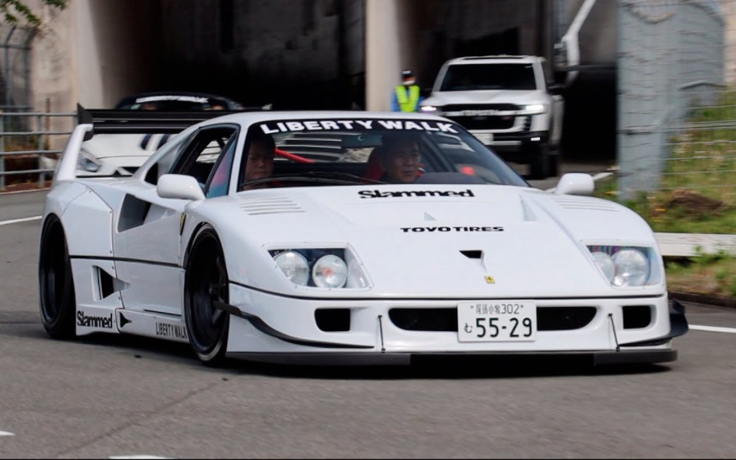 日本暴走族【liberty walk f40奔跑!】约100辆炫酷超跑陆续集结!