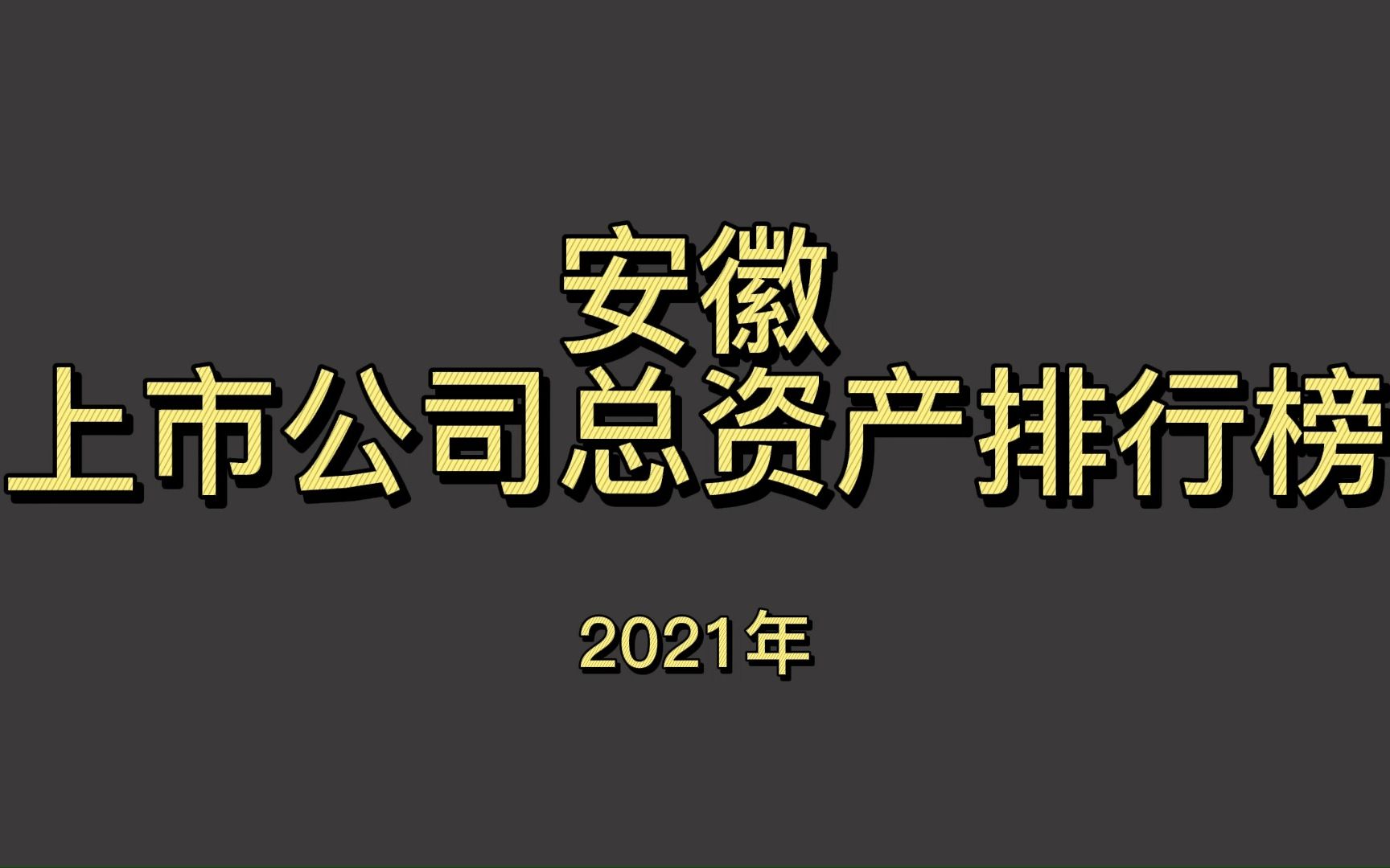 安徽上市公司2021年总资产排行榜哔哩哔哩bilibili