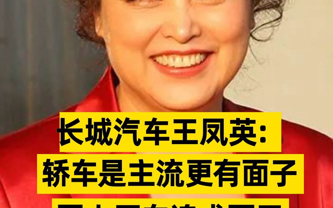 长城汽车王凤英:轿车是主流更有面子 国人买车追求面子哔哩哔哩bilibili