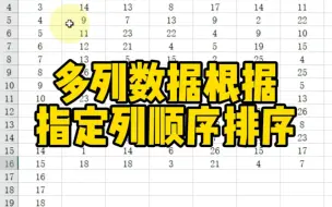 Download Video: Excel多列数据根据指定列顺序排序