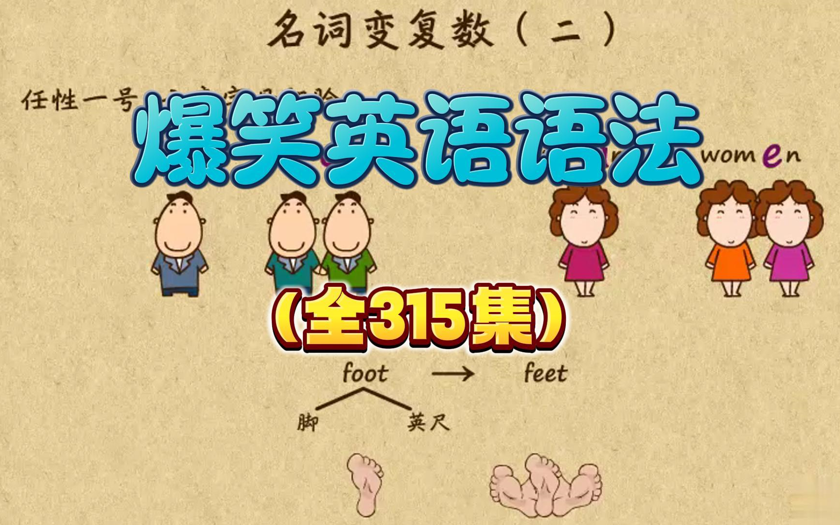 [图]【全315】爆笑英语语法动画课 每天五分钟，学完可以掌握小学初中全部语法知识点