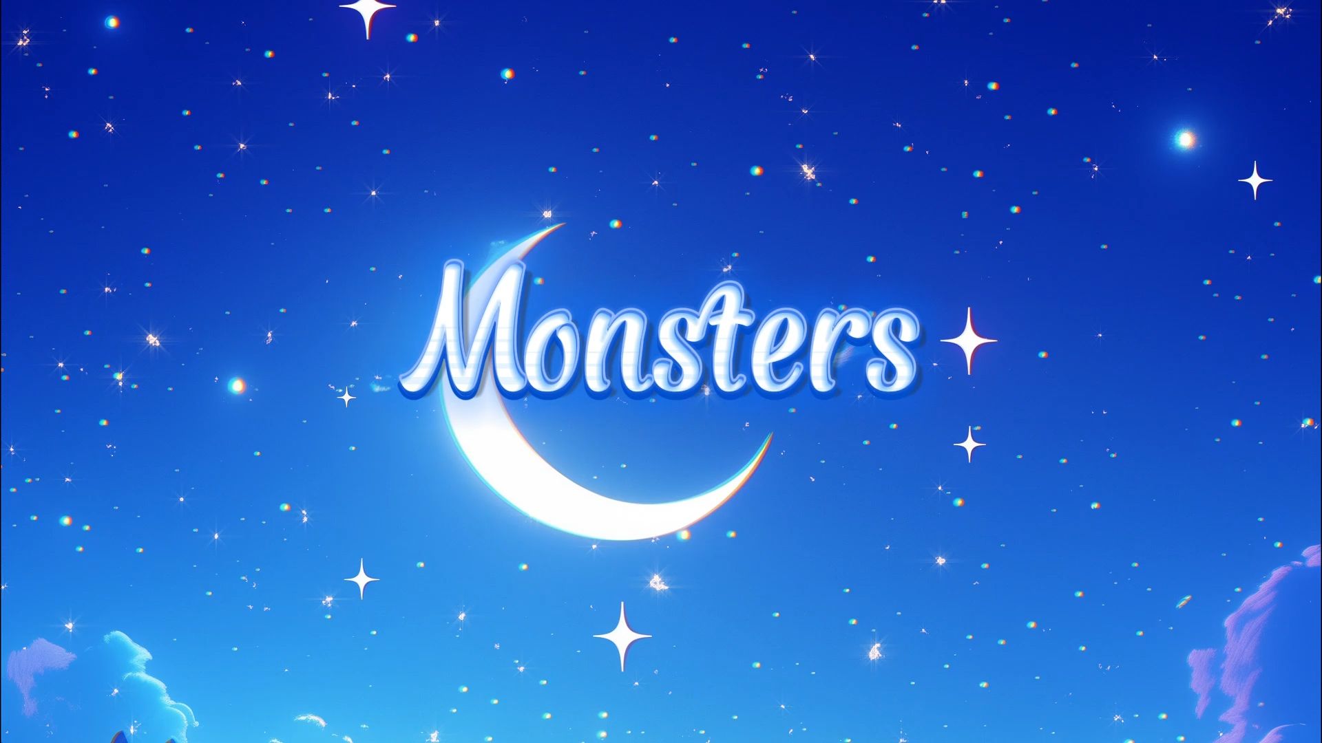 [图]Monsters（Katie Sky）歌曲伴奏背景视频 伴奏音频MP3+MP4背景LED动画素材