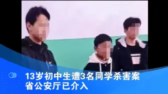 Скачать видео: 13岁初中生遭3名同学杀害案 省公安厅已介入