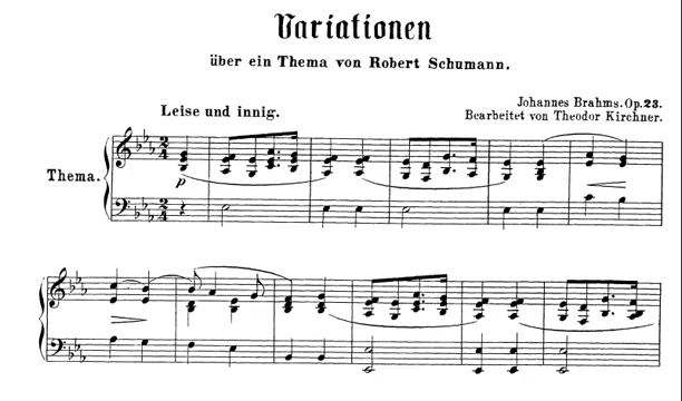 [图]【勃拉姆斯】舒曼主题变奏曲 Op.23 Brahms 10 Variations on a Theme by Robert Schumann