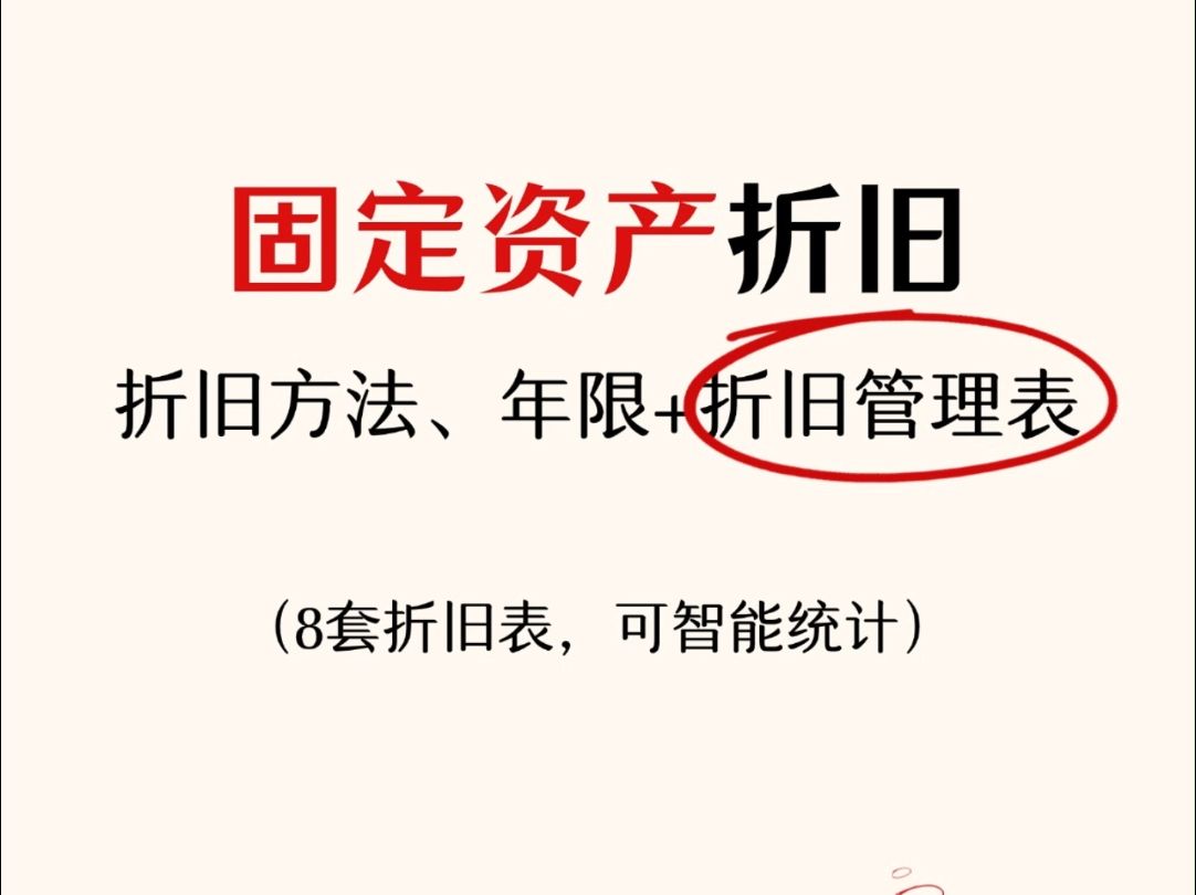 固定资产折旧方法+折旧表,包含折旧年限,4种折旧方法计算公式及8套固定资产折旧管理表哔哩哔哩bilibili